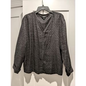 Eileen Fisher linen blouse/cardigan type layer. 100% linen